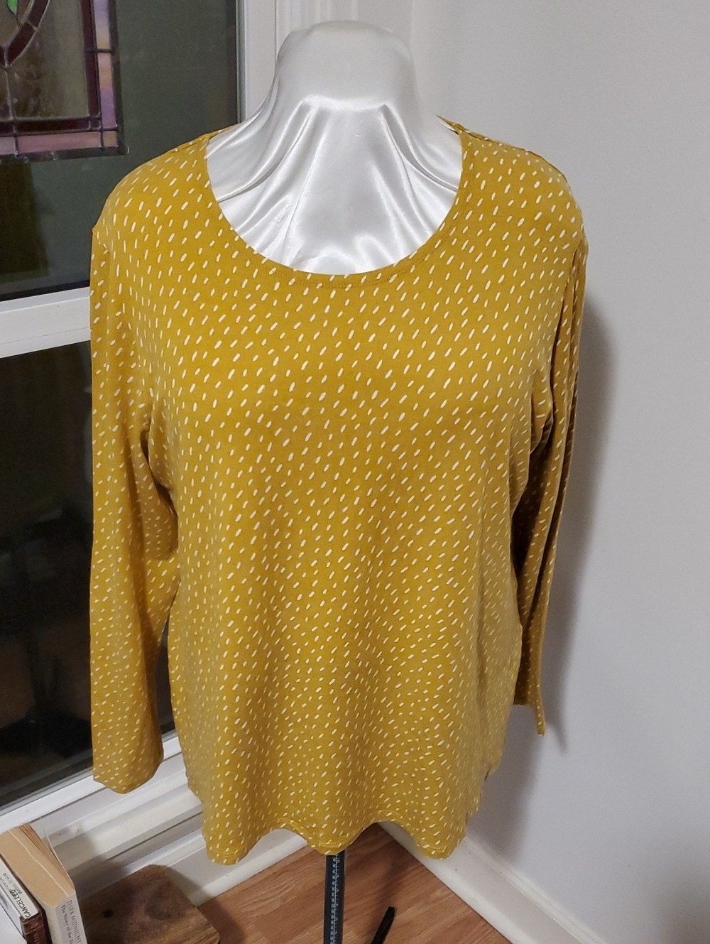 GUDRUN SJODEN Golden Mustard Raindrop Top XL EUC - Curated By Rua'h Kibriya